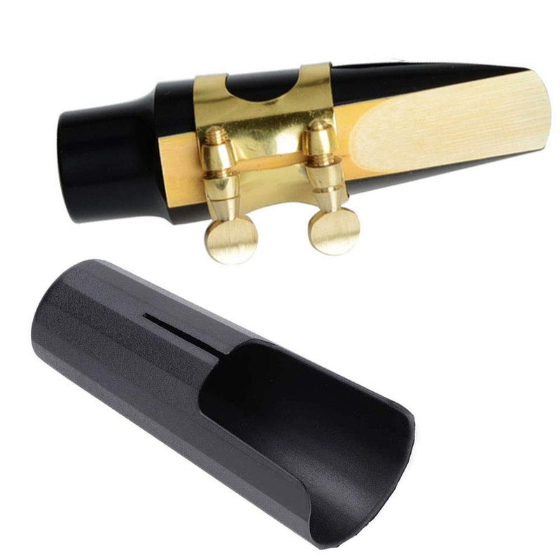 Jiayouy Soprano Sax Saxophone Mouthpiece with One Reed Golden Plated Ligature and Plastic Cap - Image 2